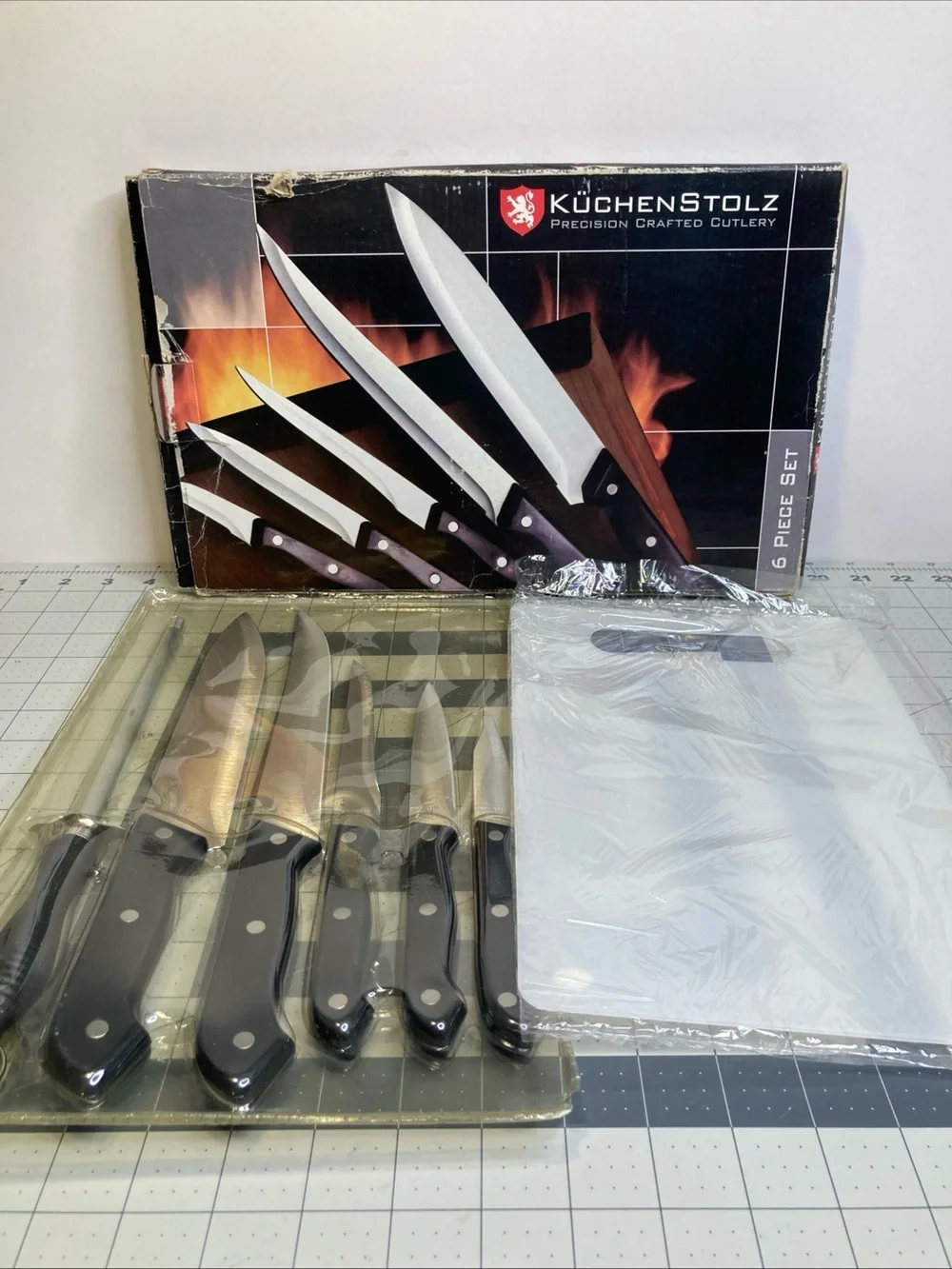 Kuchenstolz 6 Piece Chef's Knife Set W/ Sharpener Made In Germany New